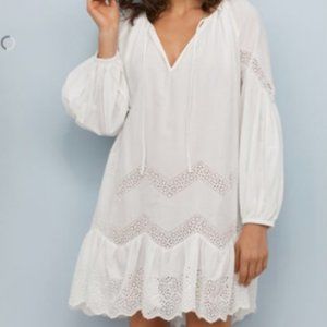 100% Cotton Embroidered Balloon Dress